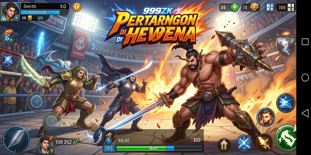 Screenshot gameplay <strong>999ZK</strong> yang menunjukkan aksi pertarungan yang seru.