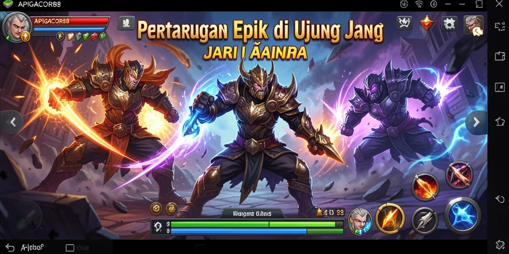 Tampilan menarik dari gameplay pertarungan seru di APIGACOR88.