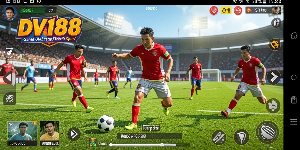 Tampilan gameplay yang menampilkan aksi olahraga mendebarkan di DV188.