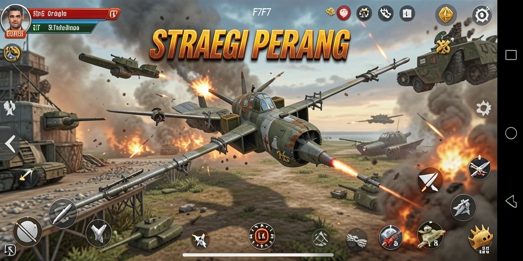 Gameplay F7F7 yang menarik dengan pertempuran strategi.