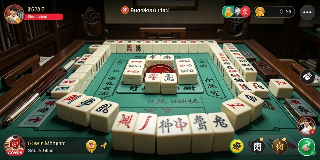 Screenshot gameplay menampilkan pemain sedang menyusun ubin Mahjong.