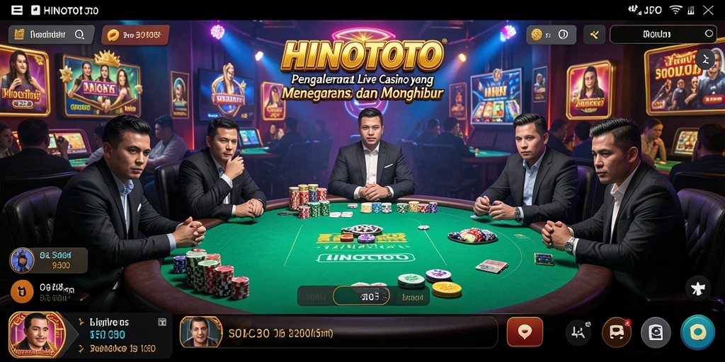 Tampilan game HINOTOTO yang menampilkan dealer profesional dalam aksi Live Casino.