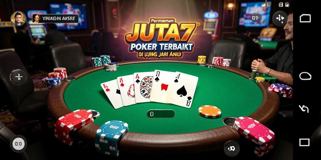 Tampilan gameplay menarik dari permainan Poker di JUTA7.