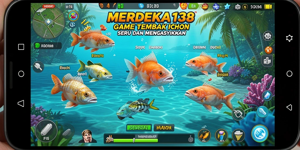 Tampilan menarik dari gameplay Tembak Ikan di MERDEKA138.