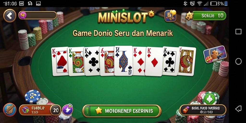 Tampilan gameplay seru dari MINISLOT yang membawa permainan Domino ke level baru.