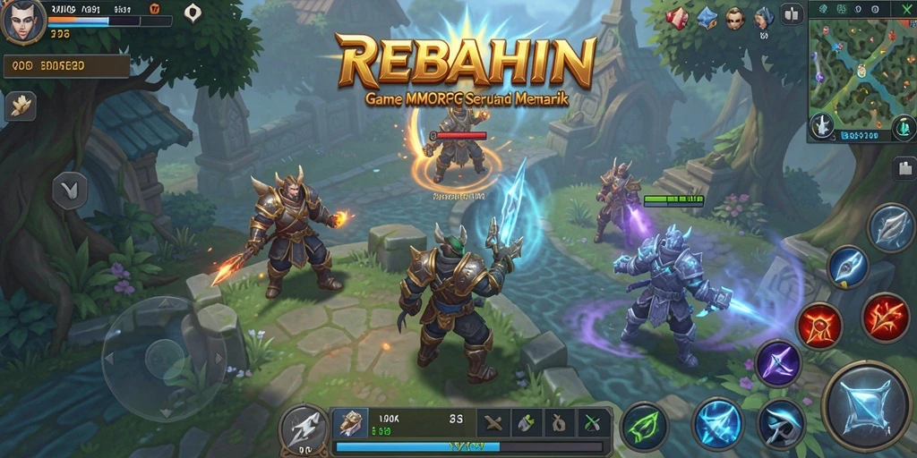 Screenshot menampilkan gameplay seru dari REBAHIN dengan pertarungan multiplayer.