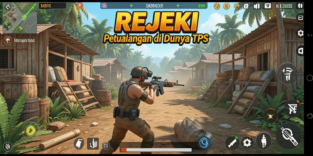 Tampilan gameplay menegangkan dalam REJEKI dengan aksi seru di setiap sudut.