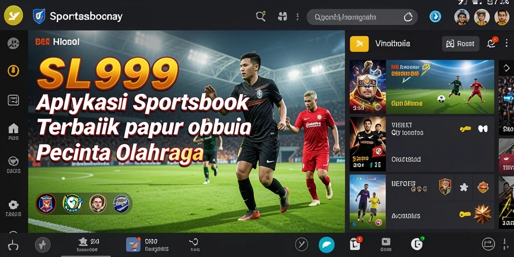 Tampilan utama SL999 menampilkan berbagai pilihan taruhan olahraga.