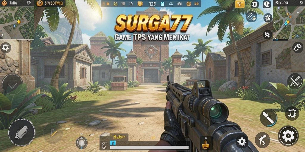 Screenshot SURGA77 menunjukkan gameplay mendebarkan dengan aksi tembak-menembak.