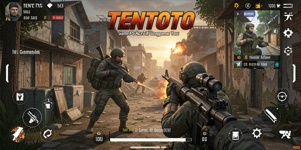 Gameplay seru TENTOTO dengan aksi FPS mendebarkan.